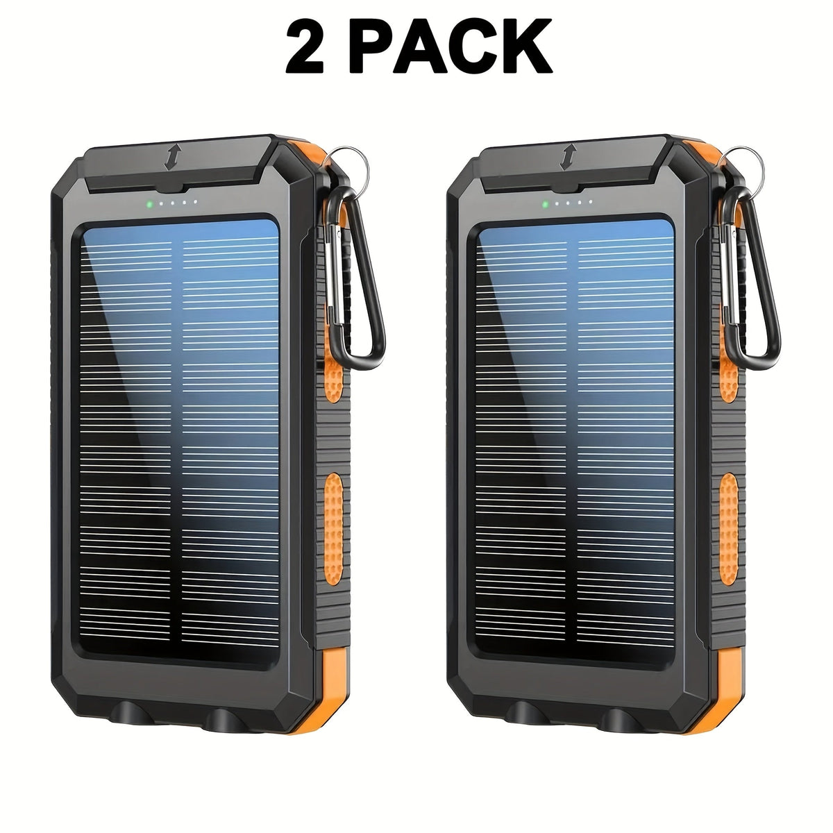2-Pack Solar Power Bank 20000mAh 40000mAh Portable Dual USB Fast Charging with Built-In for an Everyday Personal Care Routine