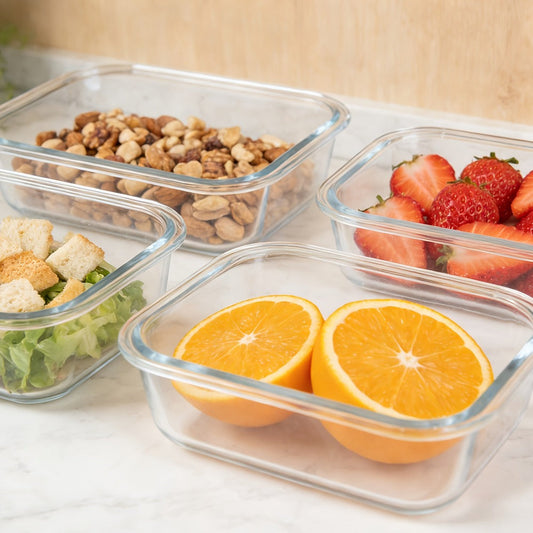 Glass Food Storage Containers with Airtight Lids - Borosilicate Glass Meal Prep Containers Set, Microwave Dishwasher Freezer Safe, BPA Free, Leak Proof Lunch Containers for Kitchen