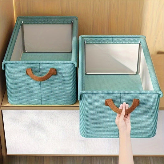Foldable Storage Boxes with Clear Lids & Handles Large Collapsible Organizer Bins for Clothes, Blankets & Bedding – Bedroom, Wardrobe & Under Bed Storage, 4 or 6 Pack