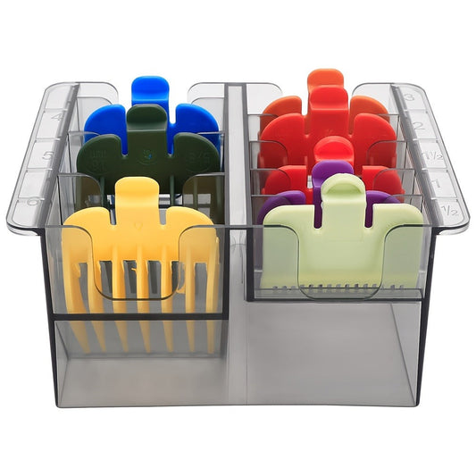 Barber Tool Organizer 8-Slot Clear Plastic Storage Box for Hair Clippers Scissors & Grooming Accessories – Transparent Salon Organizer for Home & Professional Barber Use