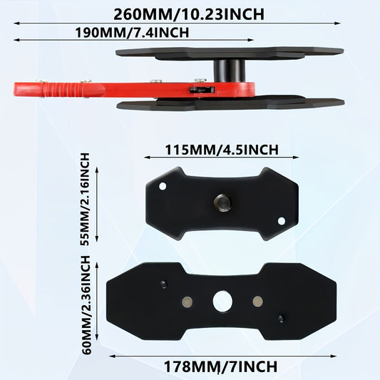 Brake Caliper Piston Compression Tool 360° Swing Ratchet – Single Dual 4-Piston Fixed Floating Disc Brake Calipers, Alloy Steel, 2 Spacers, Auto Brake Repair Tool for Cars SUVs Trucks