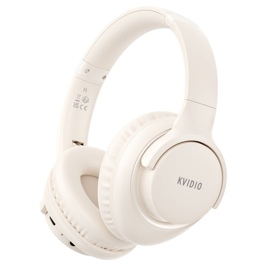 KVIDIO 65H Over-Ear Headphones Wireless HiFi Stereo Rich Bass Low Latency Foldable Lightweight Built-In Mic Ultra-Long Battery Life for Travel Work Study