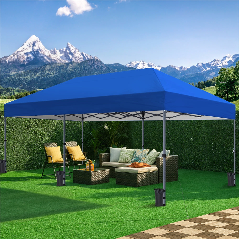 Pop Up Canopy One-Push Lock UPF 50+ Height Adjustable Instant Canopy Tent with Roller Bag, Guy Lines & Ground Anchors for Party