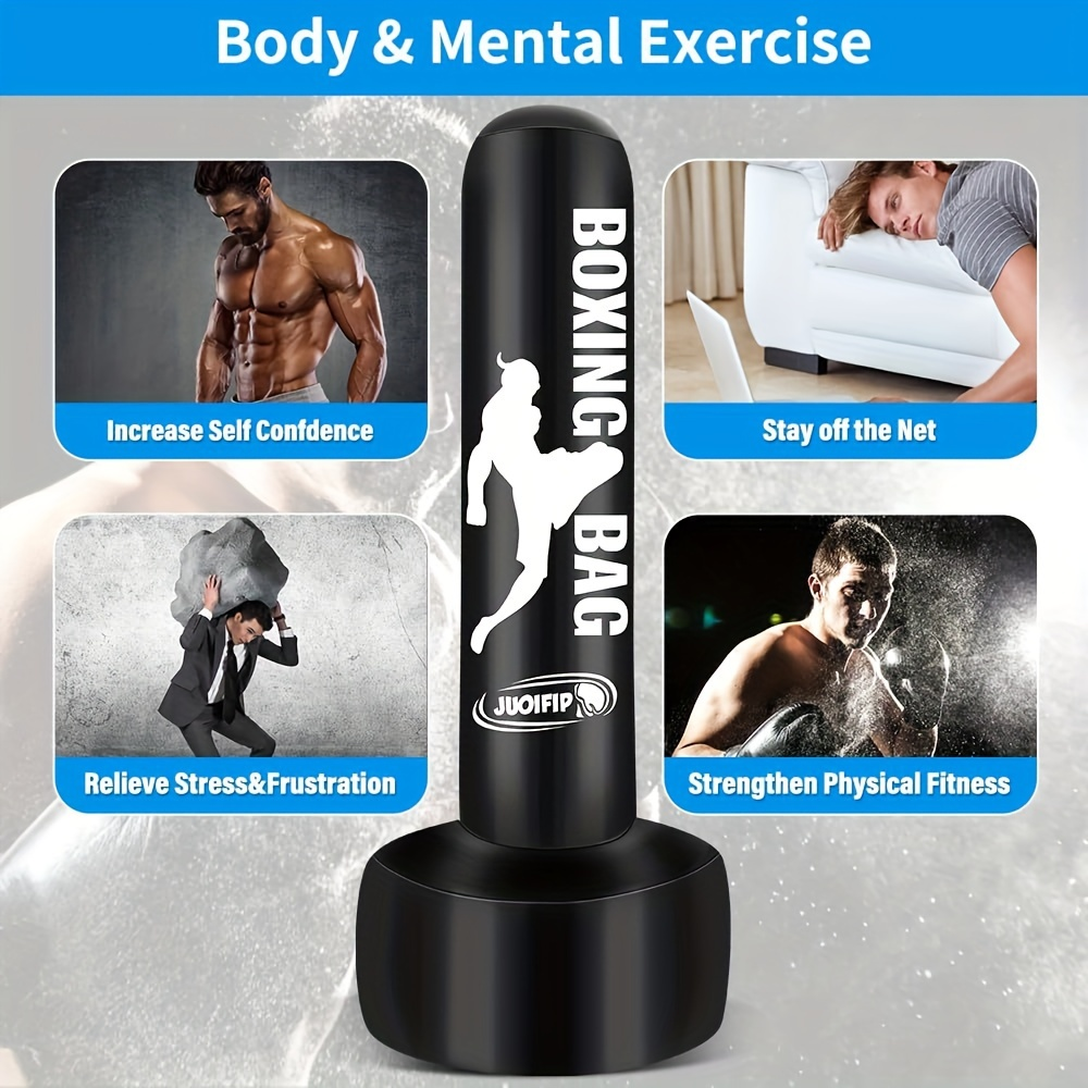 69-Inch Freestanding Inflatable Punching Bag with Fillable Base for Indoor or Outdoor Fitness Training