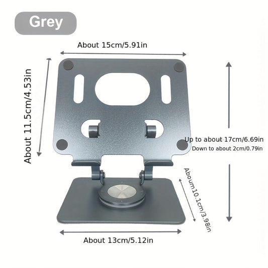 360 Degree Rotating Tablet Phone Stand Foldable, Portable Lightweight Desktop Lazy Stand with Fast Heat Dissipation, Multi-Angle Adjustable Holder for iPad iPhone Samsung Tablet & All Phones
