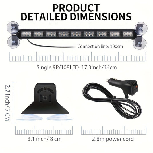 LED Light Bar 17 Inch 80W Triple Row 3000+ Lumens 12V-24V – Off-Road Work Light Emergency Flasher for Truck ATV SUV Jeep Boat Tractor – 3 Color Styles