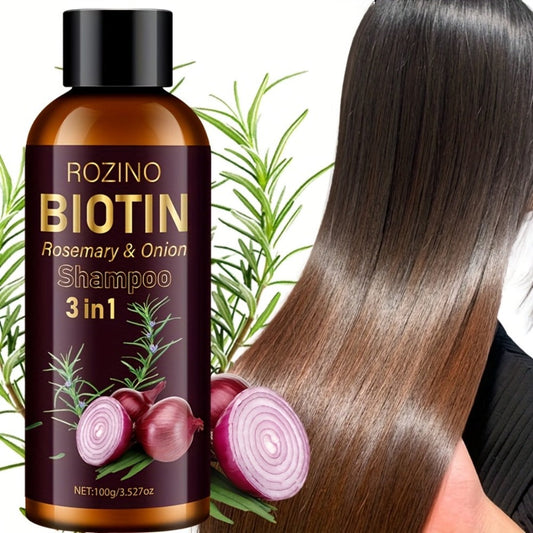 Onion Rosemary Biotin 3-in-1 Shampoo Bar for Hair Growth & Damaged Hair Repair - Scalp Cleansing Strengthening Nourishing Solid Shampoo Bar for Women All Hair Types 100g