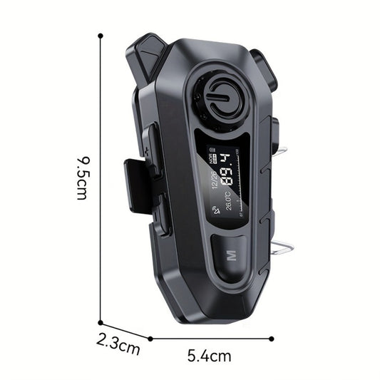 Motorcycle Helmet Bluetooth Intercom Headset 500M Range Bluetooth 5.3 LED Display Noise Cancelling Voice Control FM Radio Music Sharing for Off-Road Riding