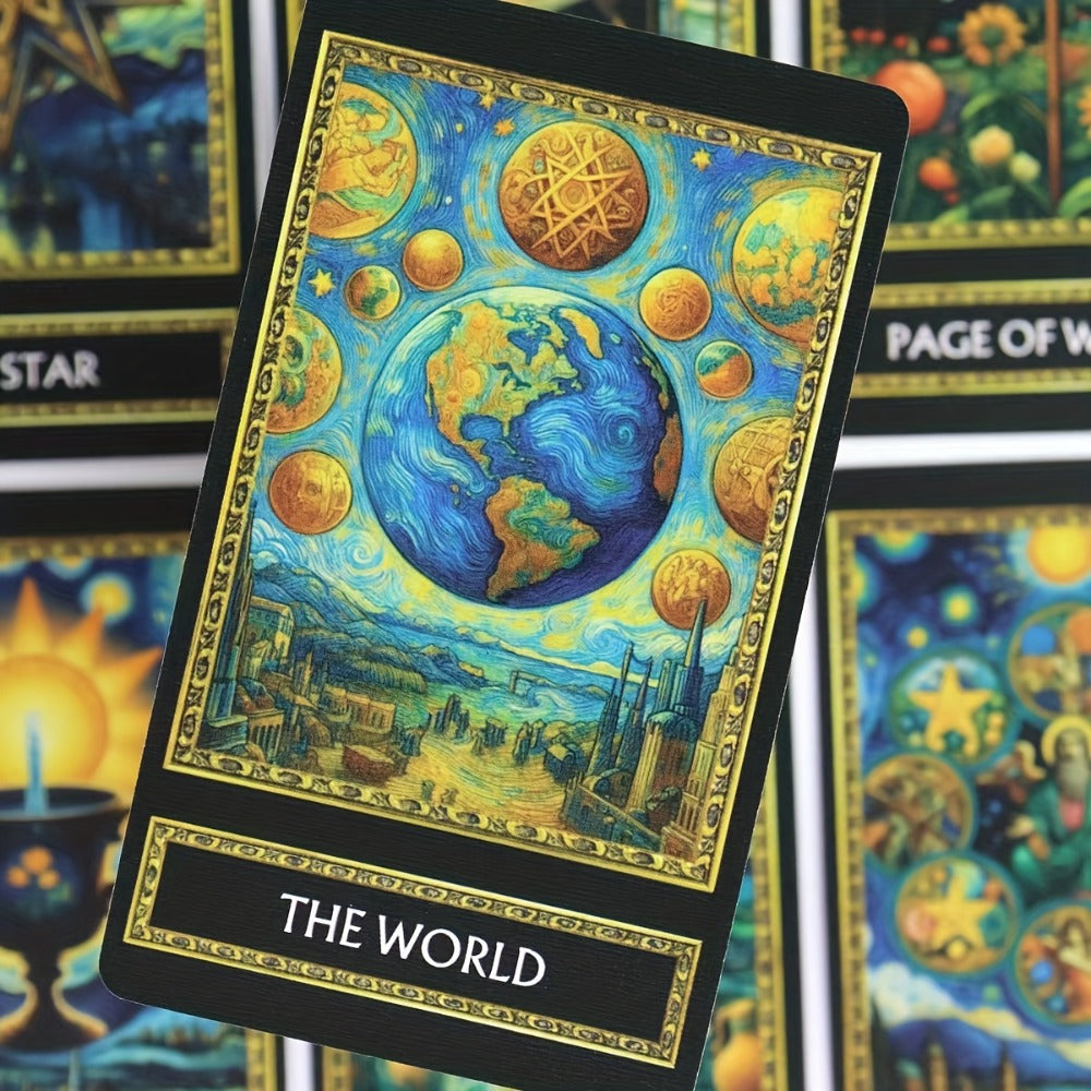 Van Gogh Art-Inspired 78-Card Tarot Deck with Major and Minor Arcana for Adult Reading and Display