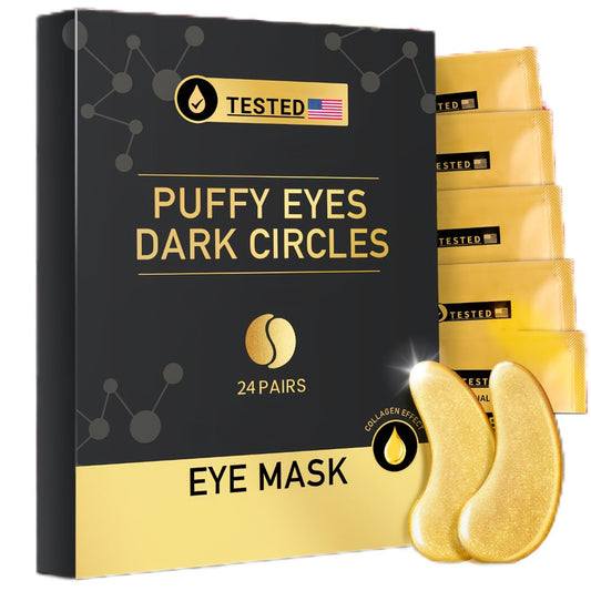 Under Eye Patches 24 Pairs Gold Collagen Eye Masks – Reduces Dark Circles, Puffiness & Fine Lines, Hydrating Under Eye Mask for Rejuvenated, Youthful Skin