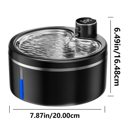Stainless Steel Cat Water Fountain 84oz – Cordless Rechargeable, Motion Sensor Auto-On, Ultra-Silent Pump, 2 Filters Included, BPA-Free Pet Water Dispenser for Cats & Dogs