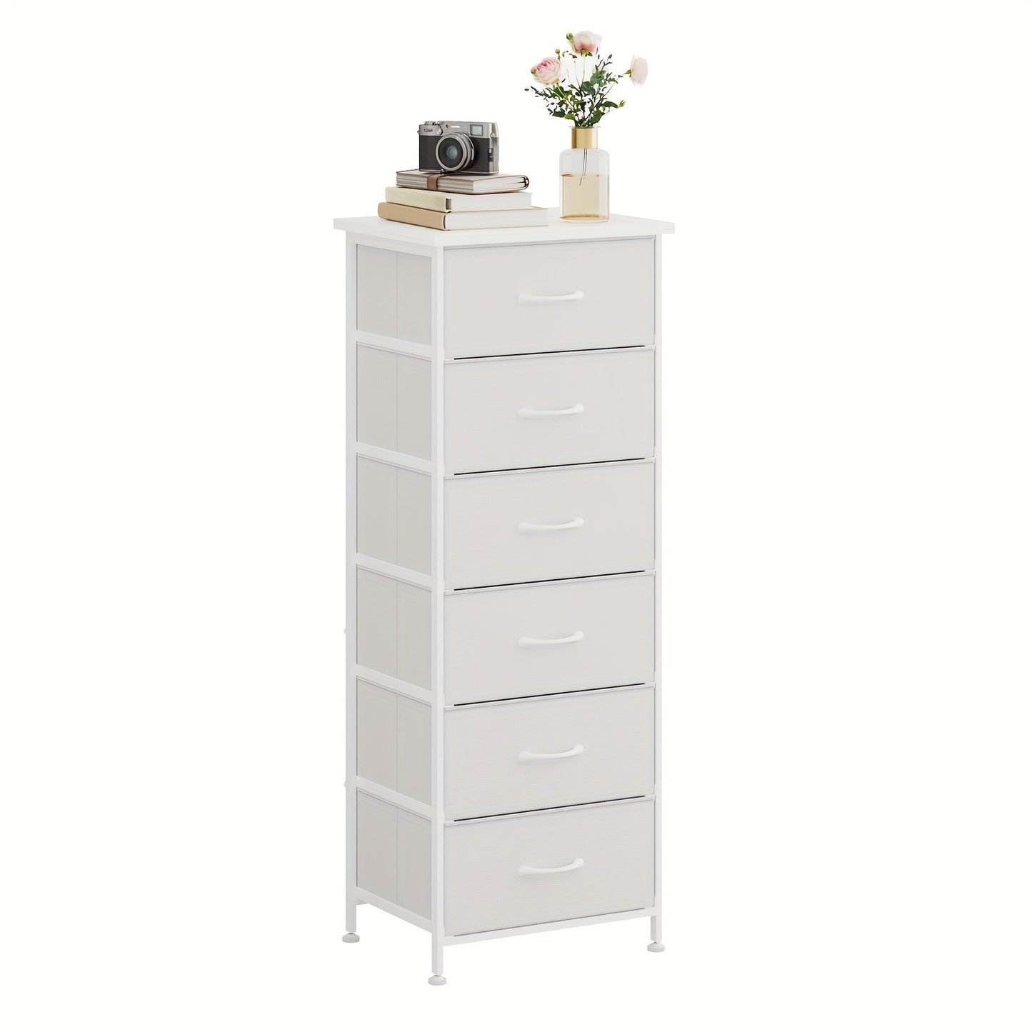 Tall Dresser with Fabric Drawers Storage Organizer 41-47 Inch 6 Drawer Chest for Bedroom Closet Entryway Clothing Storage 6 Colors