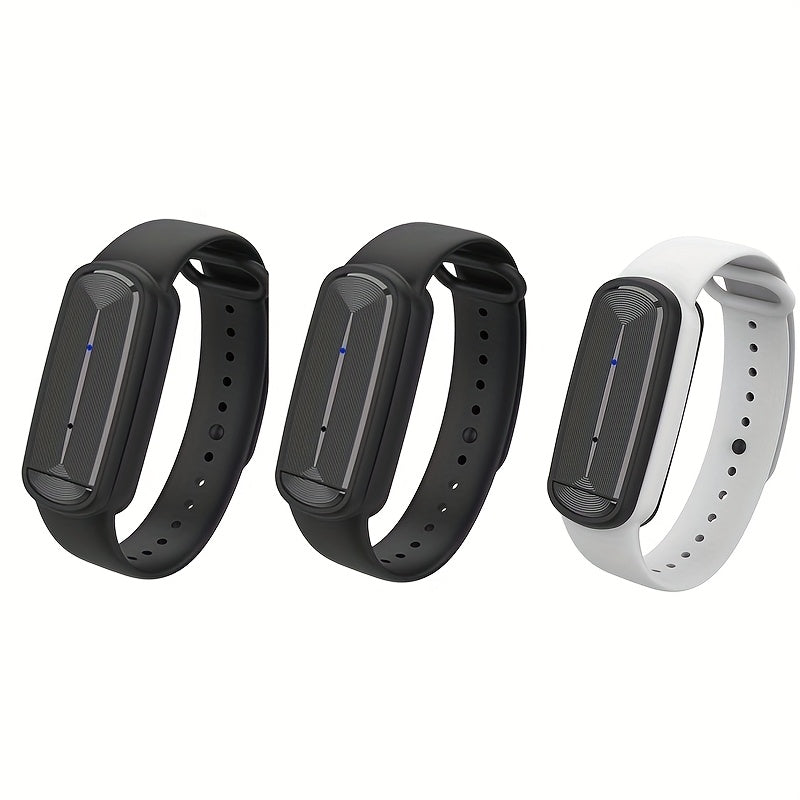 Ultrasonic Mosquito Repellent Bracelet 3-Pack – USB Rechargeable Intelligent Bug Repellent Wristband for Camping, Outdoor, Hiking & Travel, Waterproof Mosquito Control Bracelet for Adults & Kids