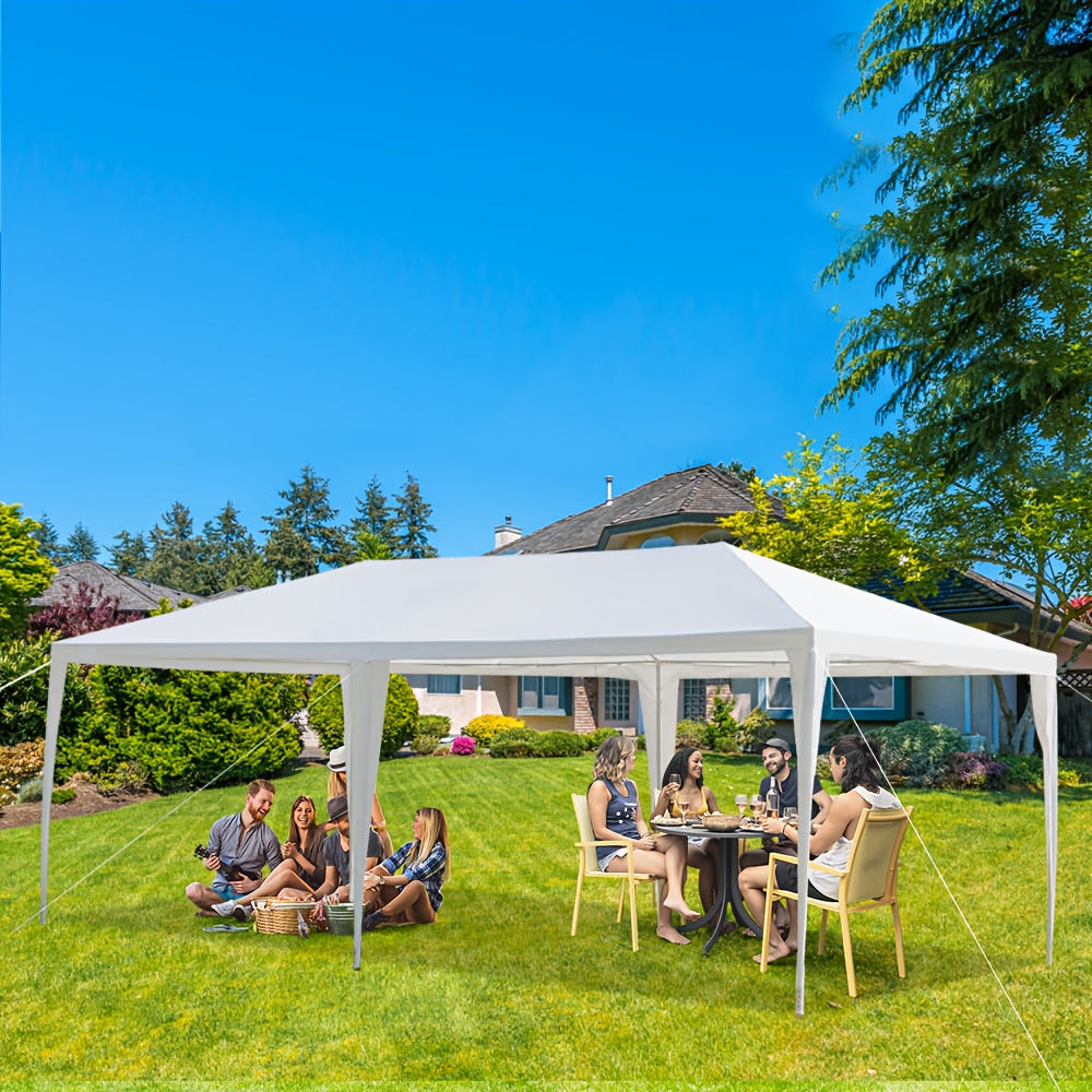 White Open-Sided Canopy Tent in 10x20ft or 10x30ft Sizes with Ropes, Stakes and No Sidewalls