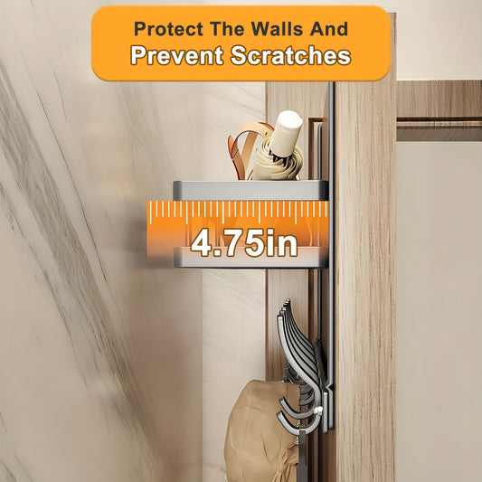 Over Door Hook Rack Metal | No Drill Behind Door Organizer with 5 6 8 Hooks for Clothes Bags Keys Towels – Space-Saving Wall Mount Storage for Bedroom Bathroom Entryway Closet