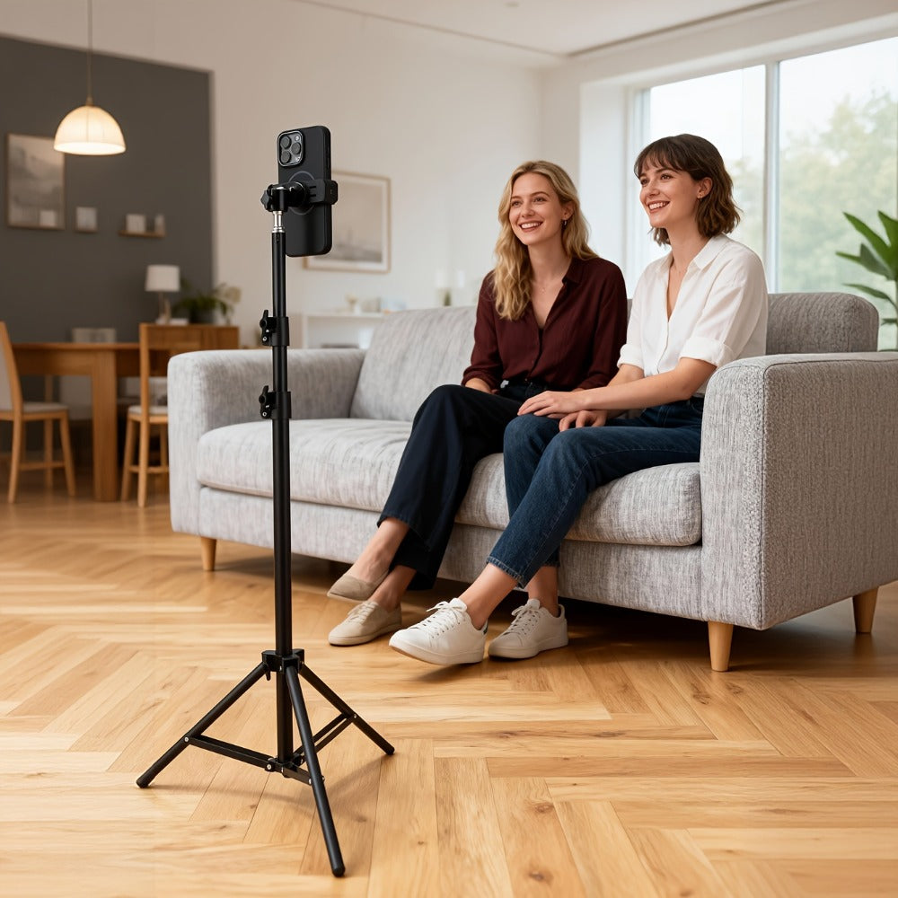 Adjustable Photography Light Stand Foldable Floor Tripod, Portable Collapsible Studio Stand for Camera