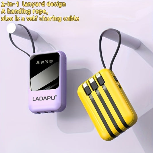 Power Bank 10000mAh Mini with Built-In Cable Set, 5W/15W/22.5W Variants, LED Light and Digital Display