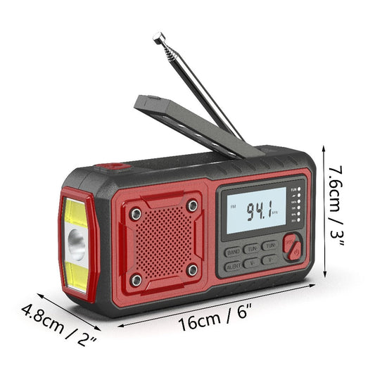 Hand Crank Emergency Weather Radio 5000mAh Solar Powered NOAA AM FM Portable Survival Radio with Flashlight SOS Alarm Reading Light Phone Charger Type-C for Hurricane Tornado Storm Preparedness Gift