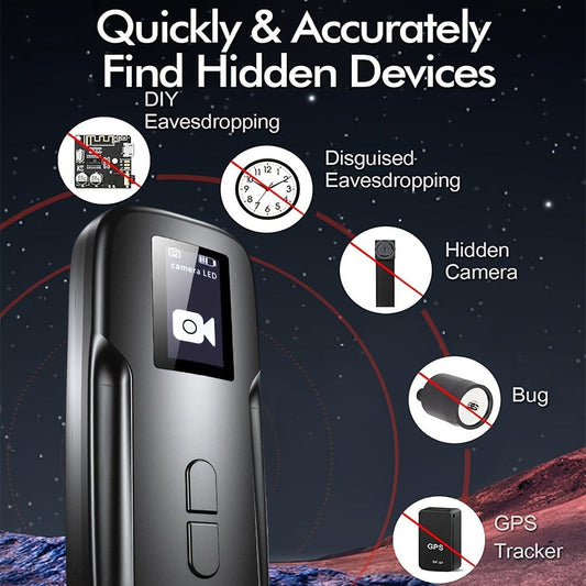 Hidden Camera Detector with OLED Screen – RF Signal & Infrared Anti-Spy Bug Detector, GPS Tracker Finder, Anti-Eavesdropping Scanner for Travel, Hotel, Airbnb, Office & Car Security