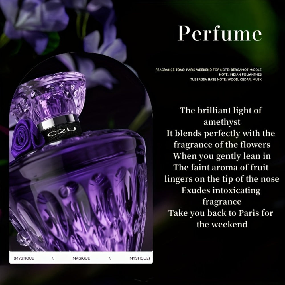 Obsidian Violet Eau de Parfum Spray, 75ml Purple Bottle with Floral, Woody and Musk Scent Profile