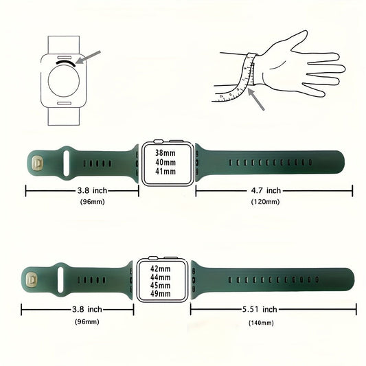 Watch Band 15-Pack with Silicone Straps, Metal Folding Clasps and Assorted Colors for Apple Watch Sizes