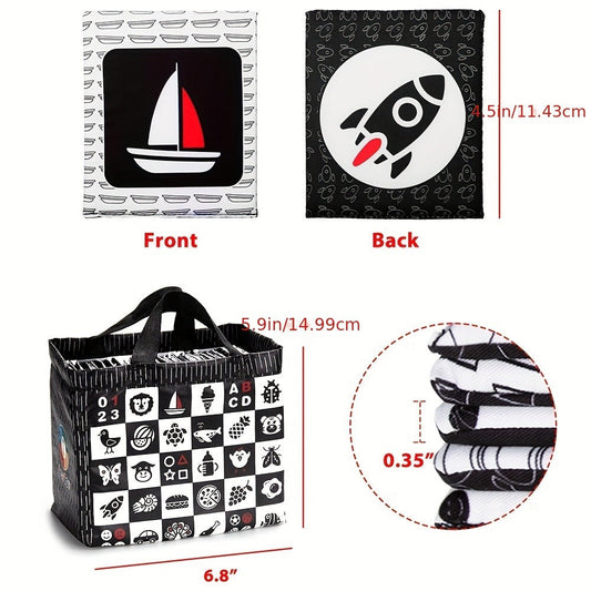 High Contrast Baby Flashcards 64 Cards Black White Red – Newborn Visual Stimulation Brain Development Montessori Learning Toy, Infant Cards Ages 0-36 Months, Baby Shower Gift Registry Must Have