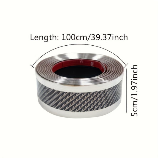 Car Door Guard Scratch Protector 2pcs Carbon Fiber Design - Anti-Scratch Strip for Rearview Mirror & Bumper, Universal Fit in Blue Red Gray