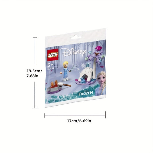 Elsa & Bruni Forest Camp Building Block Set 30559 – Frozen Princess Mini Brick Kit, Enchanted Nature Scene Collectible Display, Fun Birthday Party Favor Gift for Girls & Frozen Fans Ages 5+