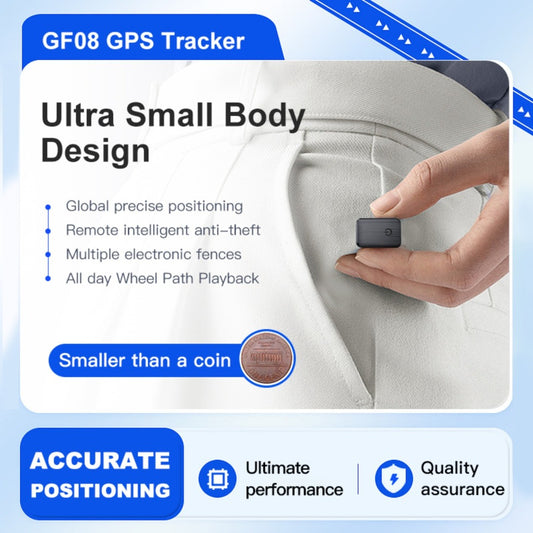 Mini GPS Tracker GF-08 Magnetic Real-Time Car Tracking Device – Global Coverage, No Subscription Fee, Stainless Steel Portable Hidden Vehicle Locator, 2/3/4/5/6 Pack