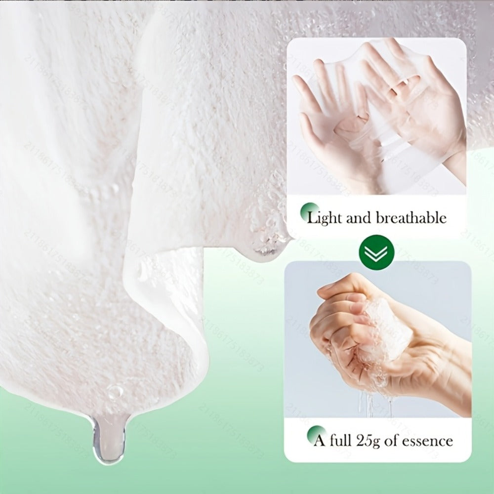 Aloe Vera Sheet Mask 30-Pack with 25g Individual Pouches and Aloe Vera and Glycerin Labels