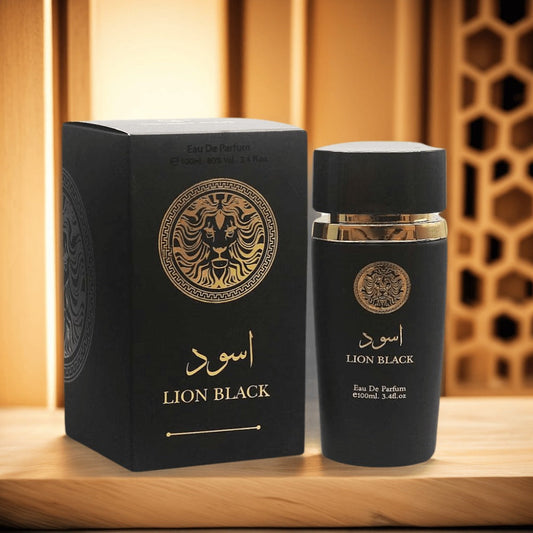 Oriental Perfume for Men Eau de Parfum 3.4oz Lion Black Arabian EDP Spray Long Lasting Bold Masculine Fragrance Oud Inspired Dates Daily Parties Valentine Birthday Gift for Him