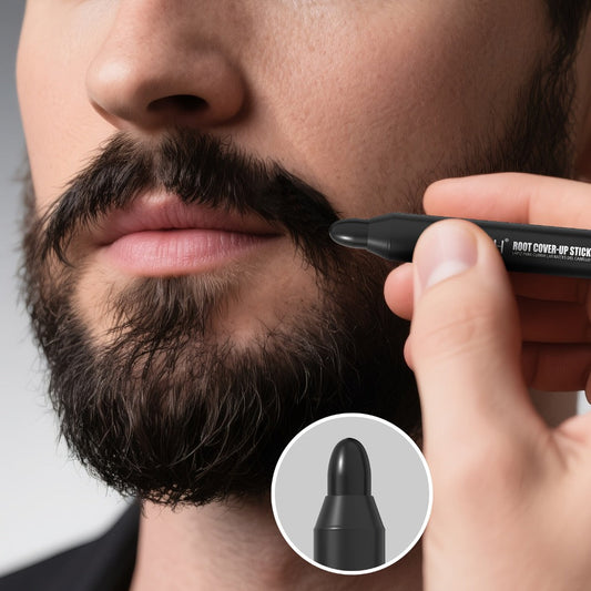 Instant Gray Root Coverage Stick for Men 2-Pack Sevich Beard & Hairline Color Pen — Hypoallergenic Sweat-Proof Water-Resistant Long-Lasting Precise Application Black & Dark Brown