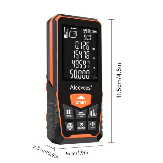 Digital Laser Rangefinder 50M 70M 100M 120M Laser Distance Meter Tape Measure Range Finder for Construction DIY Outdoor Contractor Gift