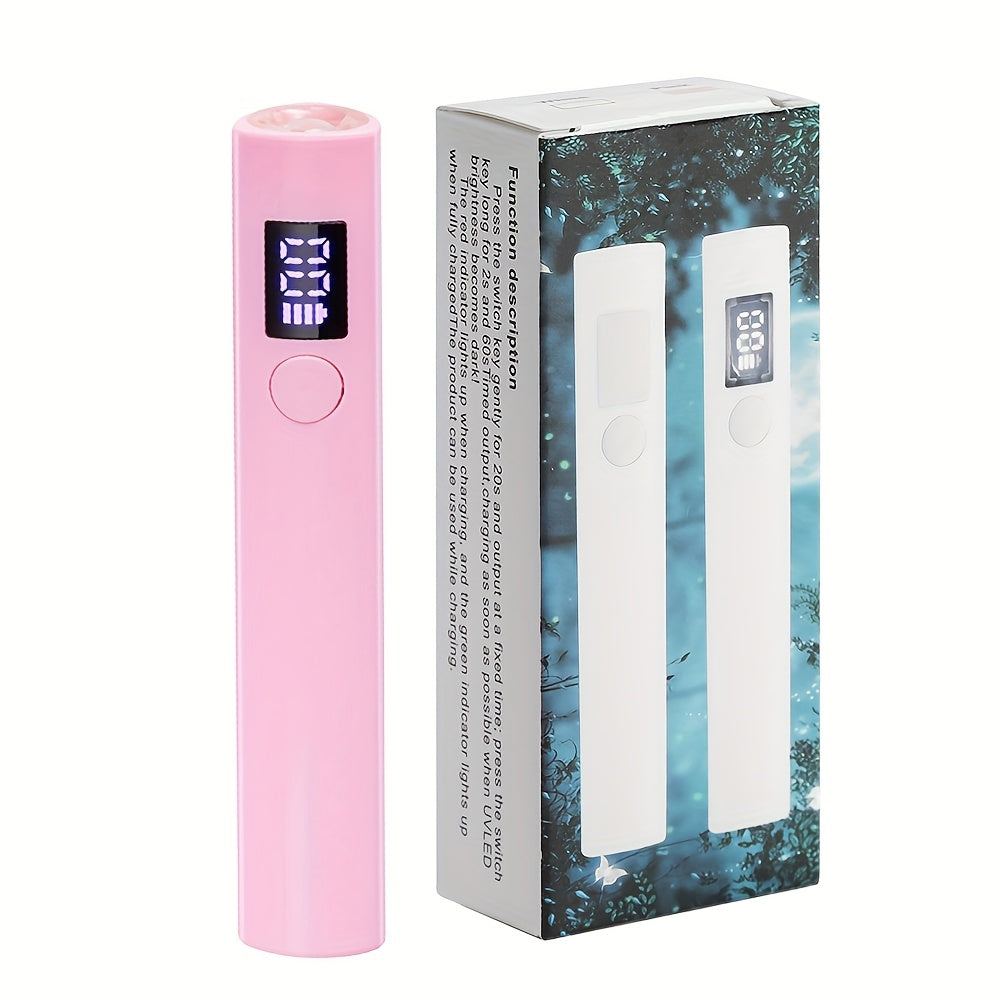 Pen-Shaped Cordless UV LED Nail Lamp with 365 and 405 nm Light, Two Timers and Three Colors