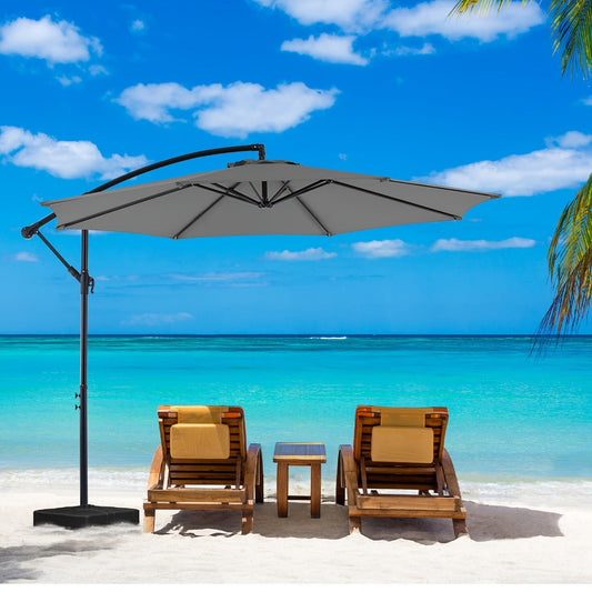 Beach Umbrella shown in the Khaki, 10' x 10' option