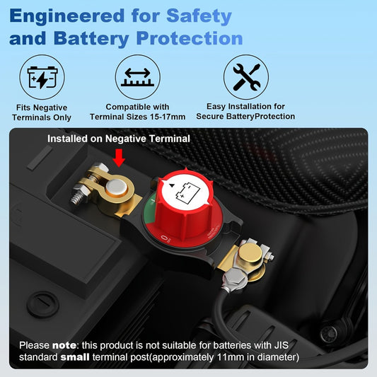Battery Disconnect Switch 1000A Heavy Duty Manual Lever On/Off Negative Cut-Off with Screw Terminals for Car Truck Boat RV Marine - Corrosion Resistant