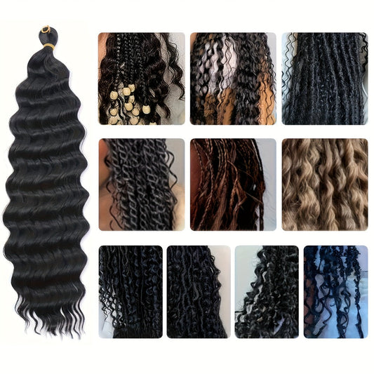 Braiding Hair Pre-Stretched 6 Packs 26 & 32 Inch Deep Curly Crochet Hair Synthetic Ombre Extensions for Box Braids Twist Braids Knotless Braids Passion Twists