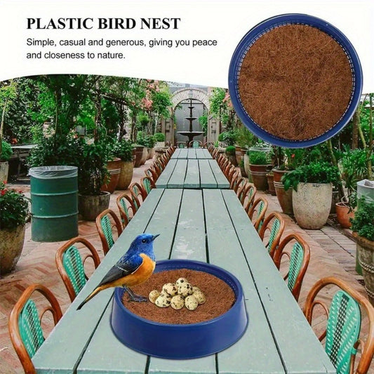 Pigeon Nesting Bowl 6-Pack with Coconut Fiber Mat – Durable Plastic Bird Breeding & Hatching Set for Racing Pigeons, Doves, Quails & Small Birds, Breeding Season Essential Gift for Bird Breeders