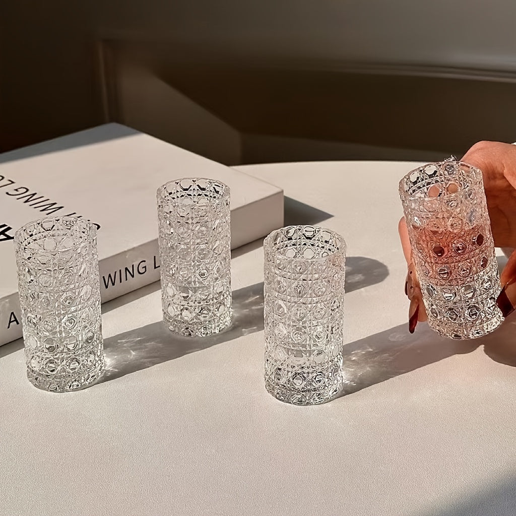 Diamond-Texture Shot Glass Set in Four- or Six-Piece Checkout Options for Home Bars and Party Serving