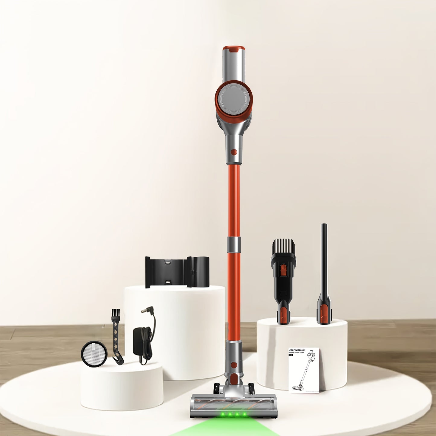 Stick Vacuum Cleaner 70Kpa MAX Suction Cordless & Corded 8-in-1 Handheld Vacuum for Hard Floors, Carpets & Pet Hair - Lightweight with Detachable Battery, LED Display, Up to 45 Min Runtime, Multiple Colors
