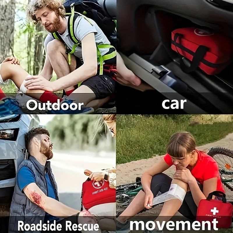 184-Piece Portable First Aid Kit with Assorted Emergency Supplies for Home, Car and Outdoor Carry