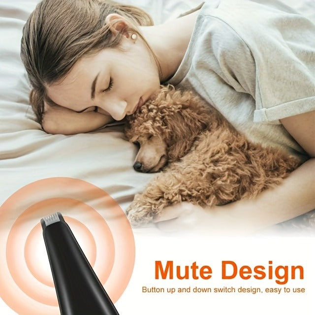 Pet Detail Trimmer, USB-Rechargeable Ceramic-Blade Clipper for Dog and Cat Face, Paw and Ear Areas