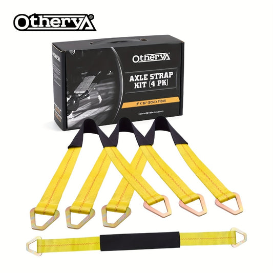 Axle Tie Down Straps 2" x 36" – Heavy Duty Car Tow Straps with D-Rings & Protective Covers for Car, Truck, Trailer & UTV | Wrecker & Flatbed Towing
