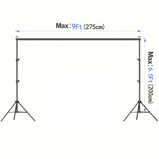 9x6.5ft Rectangular Backdrop Stand Adjustable Metal Background Stand for Wedding Ceremony Balloon Arch Photo Studio Birthday Anniversary Bridal Shower Party Decoration