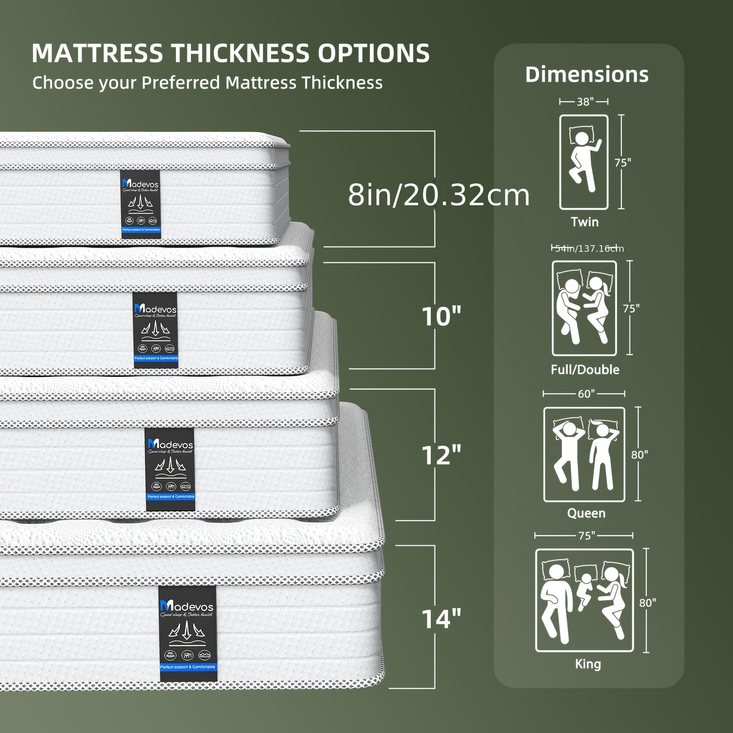 Mattress shown in the 14inch Queen option