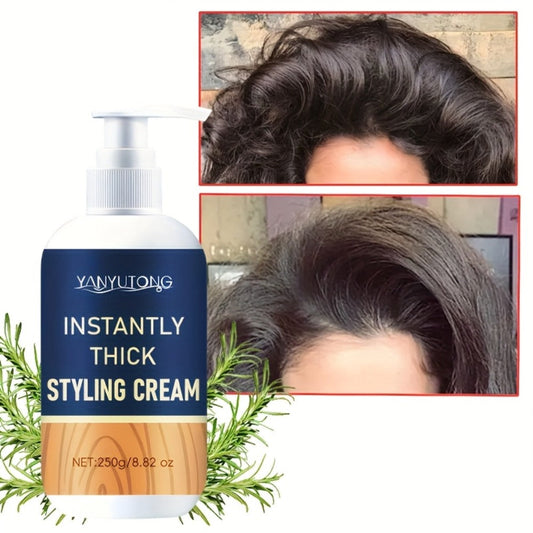 Hair Thickening Cream for Fine & Thinning Hair – Instant Volume Boost with Plant-Based Squalane & Rosemary Extract, Lightweight Non-Greasy Moisturizing Styling Cream, Unisex All Hair Types, 250g