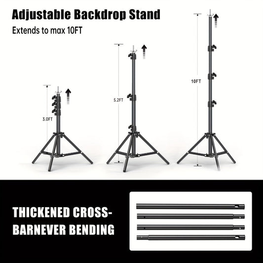 10x20ft Backdrop Stand Kit – BEIYANG Adjustable Iron Background Support System with Carrying Bag & Clamps for Photography Studio, Video, Birthday Parties & Trade Show Display