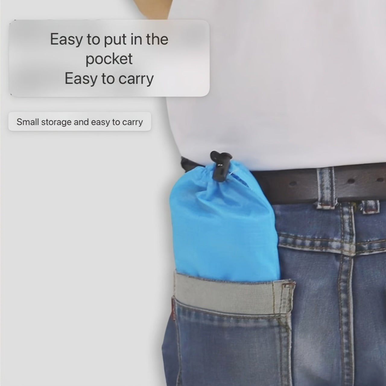 210 x 200cm Picnic Mat with Blue Center Panel, Grey Border, Drawstring Carry Pouch and Ground Stakes