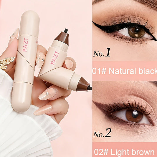 Eyeliner Stamp Pen 3PCS Double-Headed Rotating Waterproof for Women - Quick-Dry Smudge-Proof 24H Wear Winged Liner Stamp for Perfect Cat Eye, Black & Brown, Beginner-Friendly Eye Makeup Set