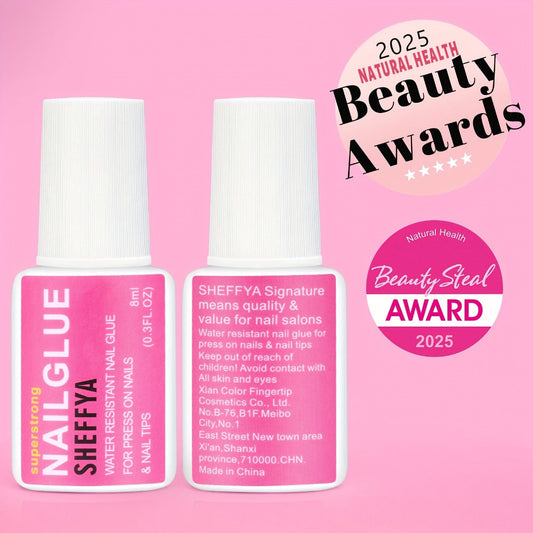 Brush-On Nail Glue Maximum Strength 0.27oz by SHEFFYA – Long-Lasting Mess-Free Precision Applicator for Press-On Nails, Nail Tips & Acrylic Nails, Salon & DIY Home Nail Art, 2pc 5pc 10pc Value Sets